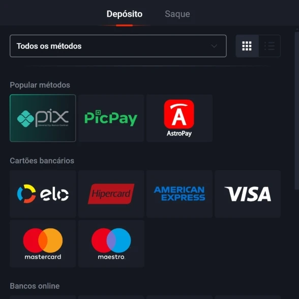 Efetuar um depósito para jogar Aviator